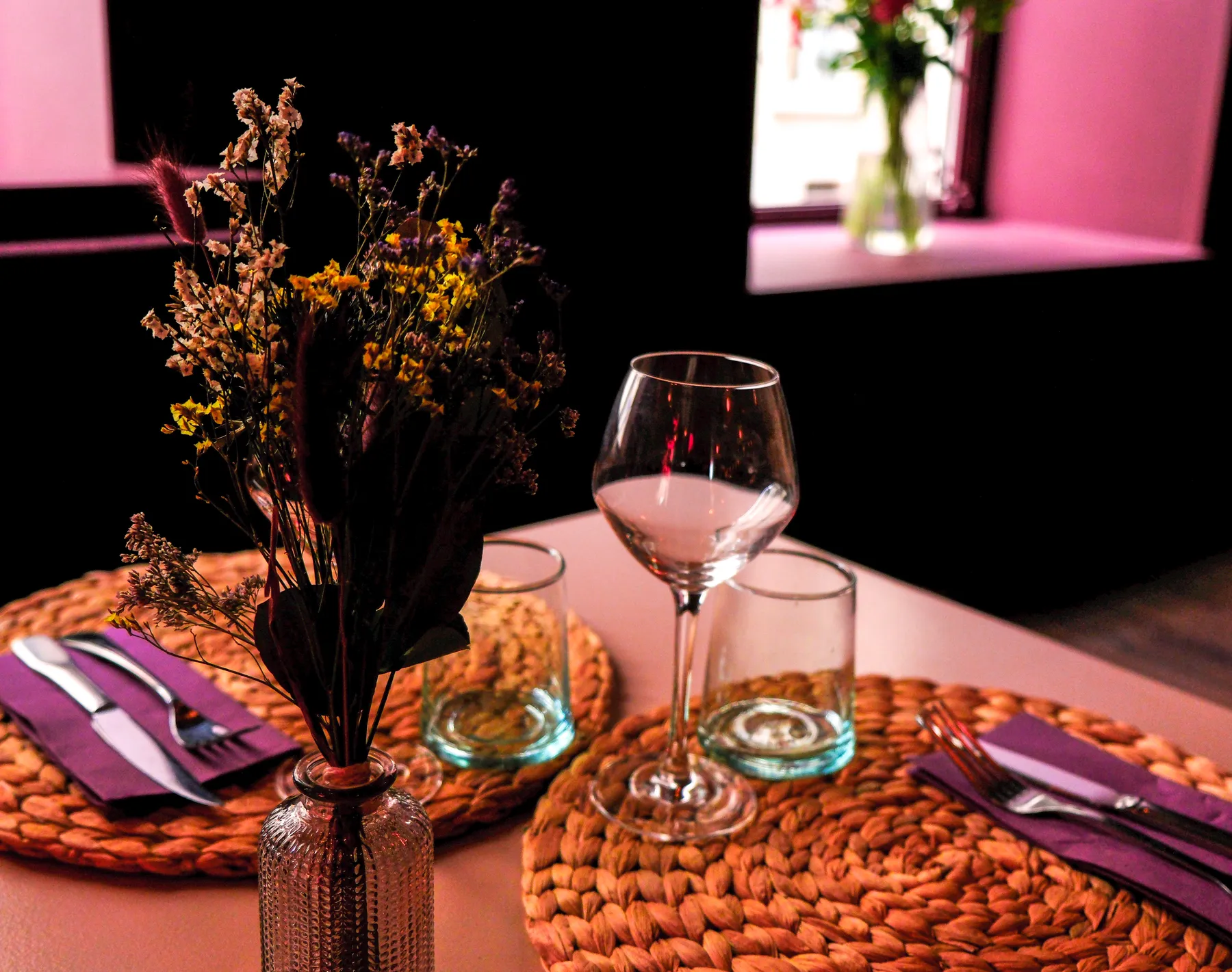A laid table