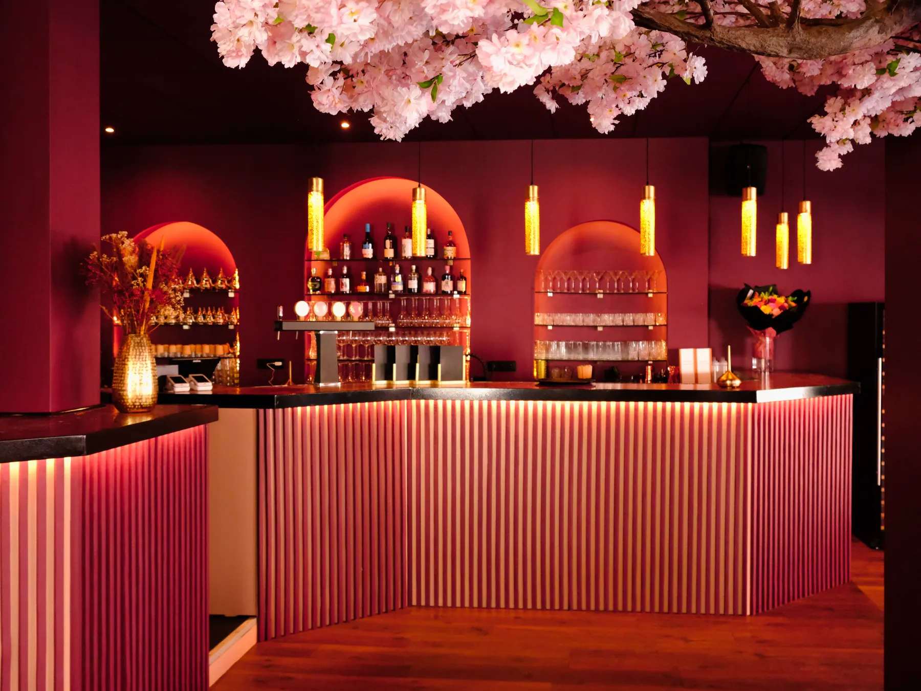 The bar under cherry blossom