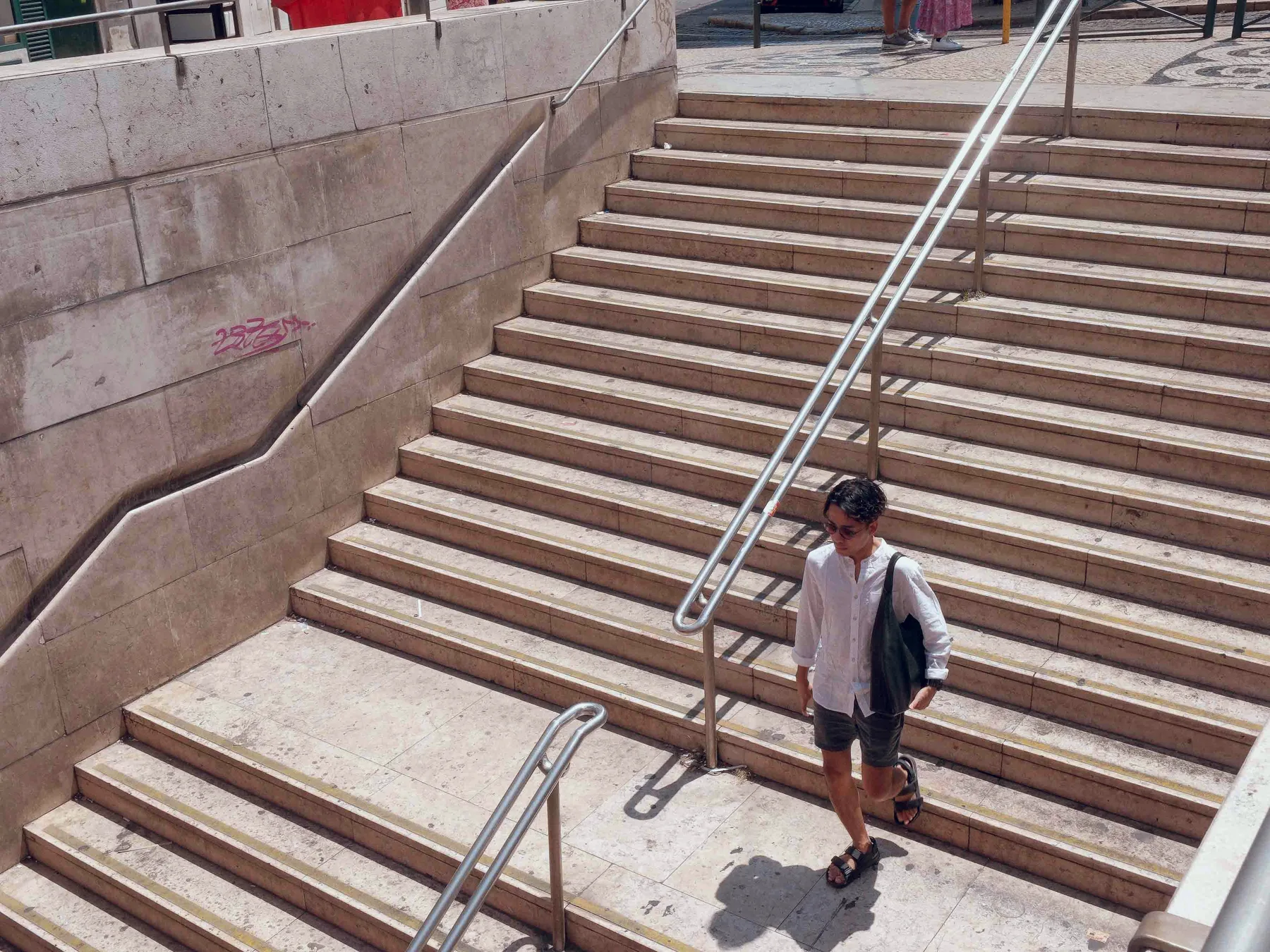 Stairs and railing in Lisbon