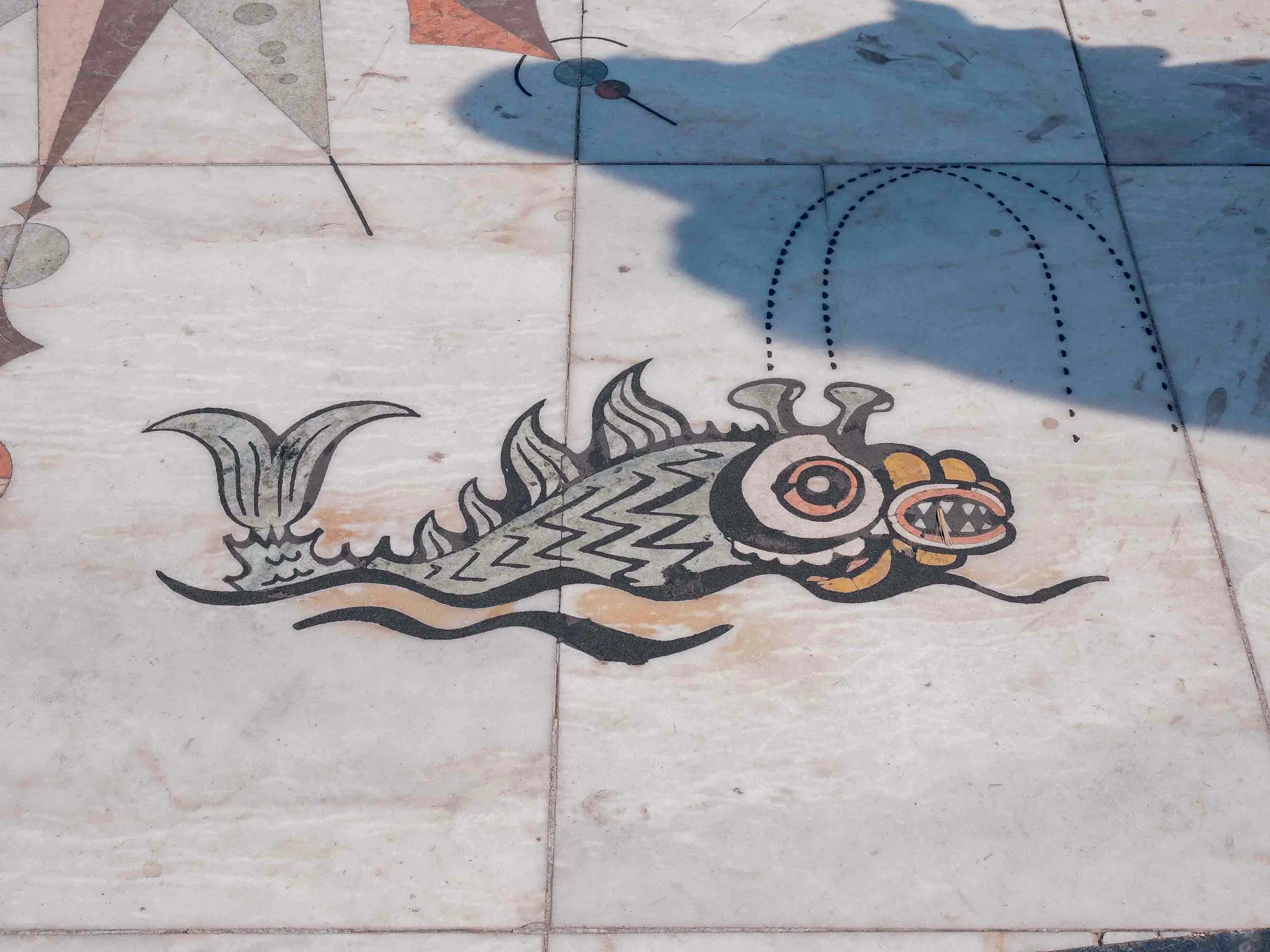 Pavement mosaic, a fish